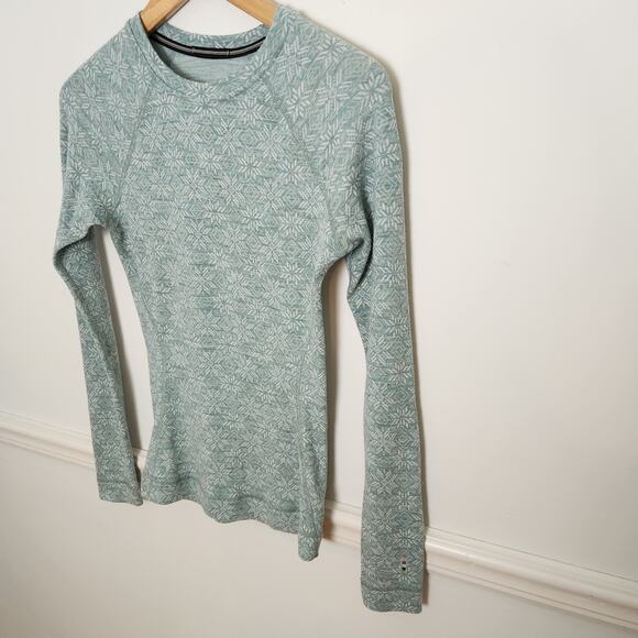 Smartwool Classic Thermal Merino Wool Baselayer Top XS Womens Arctic Green Snow - Picture 3 of 13